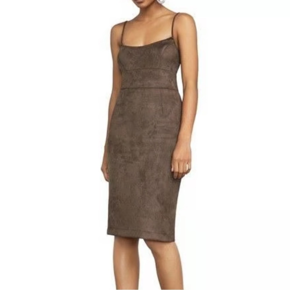 NWOT bcbg Alese faux suede bodycon dress xs